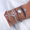 4 Pcs/ Set Classic Arrow Knot Round Crystal Multilayer Adjustable Open Bracelet Set Women Fashion Party Jewelry Multiple Styles