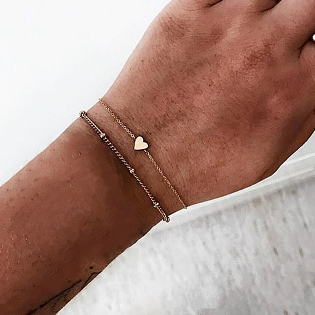 MINHIN Multiple Styles Beads Bracelet Set For Women Bohemian Marble Stone Handmade Tassel Rope Chain Bracelets Party Jewelry